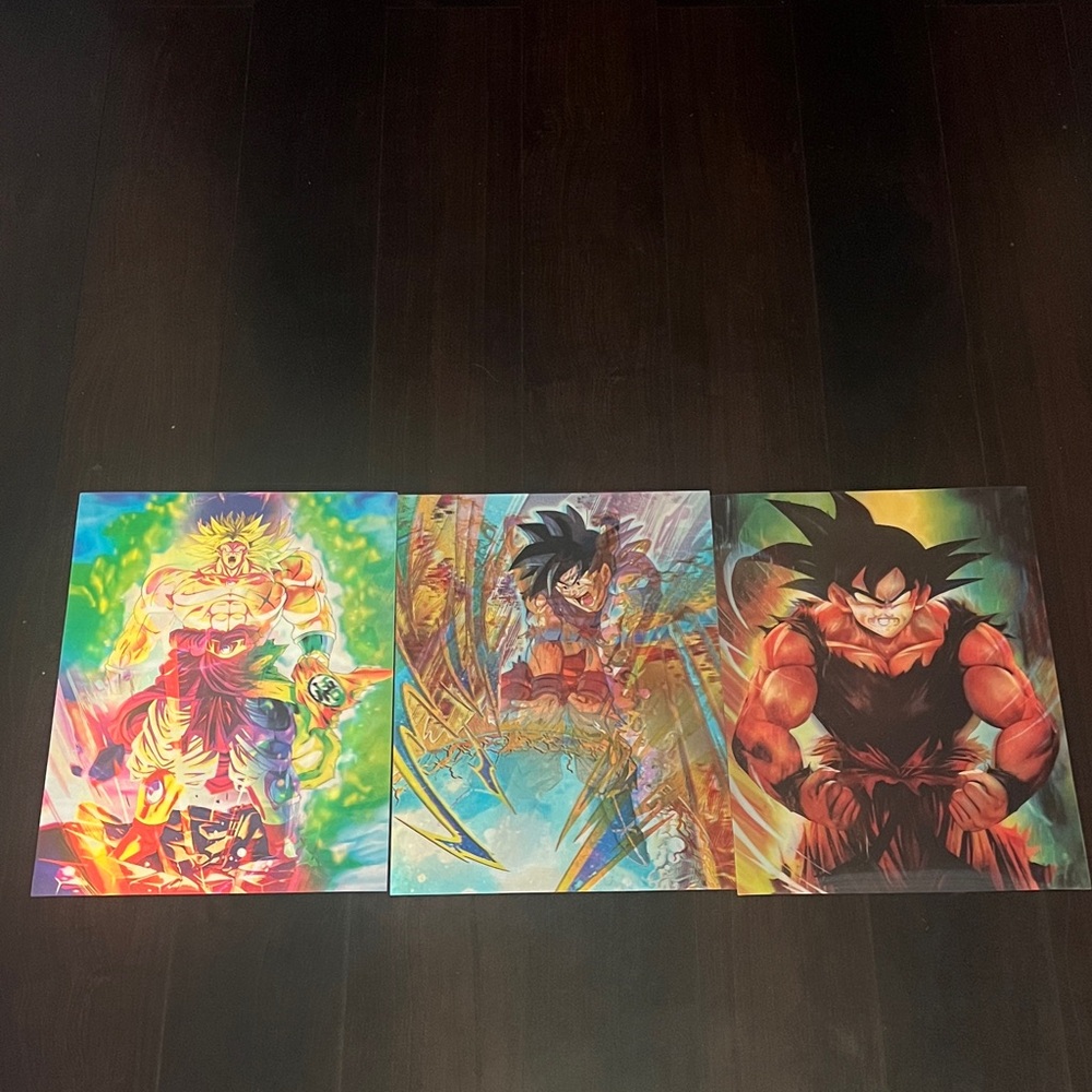 Dragon Warrior Triptych Wall Art - Colorful Anime Print Set